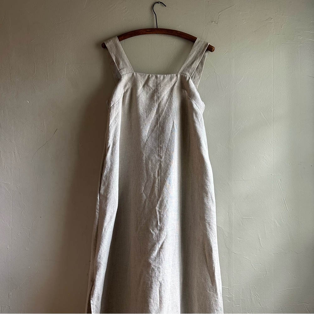 Knotium- linen pinafore maxi summer dress